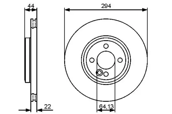 Bremsscheibe Vorderachse BOSCH 0 986 479 438 Bild Bremsscheibe Vorderachse BOSCH 0 986 479 438