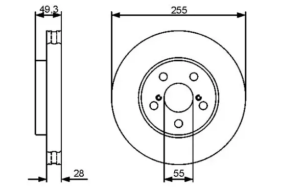 Bremsscheibe Vorderachse BOSCH 0 986 479 490 Bild Bremsscheibe Vorderachse BOSCH 0 986 479 490