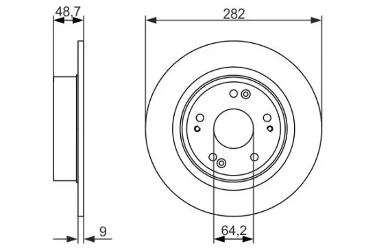 Bremsscheibe Hinterachse BOSCH 0 986 479 738 Bild Bremsscheibe Hinterachse BOSCH 0 986 479 738