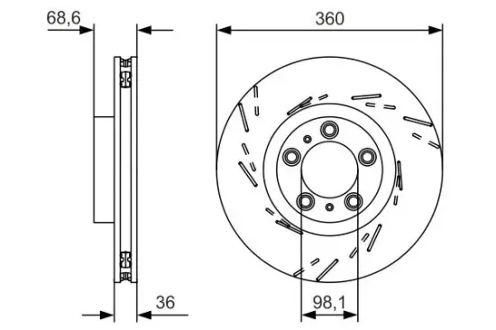 Bremsscheibe Vorderachse links BOSCH 0 986 479 D22 Bild Bremsscheibe Vorderachse links BOSCH 0 986 479 D22