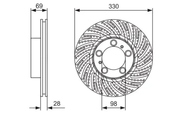 Bremsscheibe Vorderachse rechts BOSCH 0 986 479 D25 Bild Bremsscheibe Vorderachse rechts BOSCH 0 986 479 D25