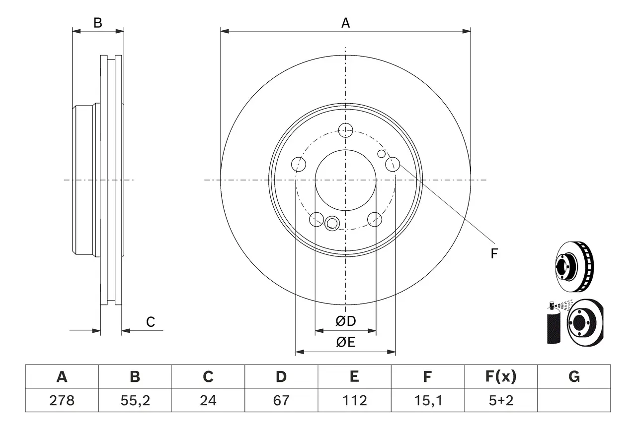 Bremsscheibe BOSCH 0 986 479 D60