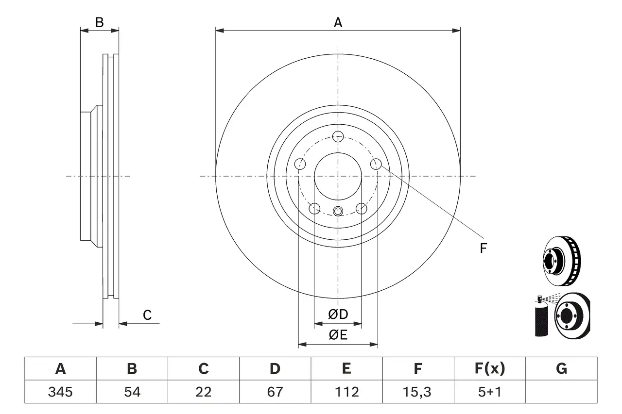 Bremsscheibe Hinterachse BOSCH 0 986 479 D62