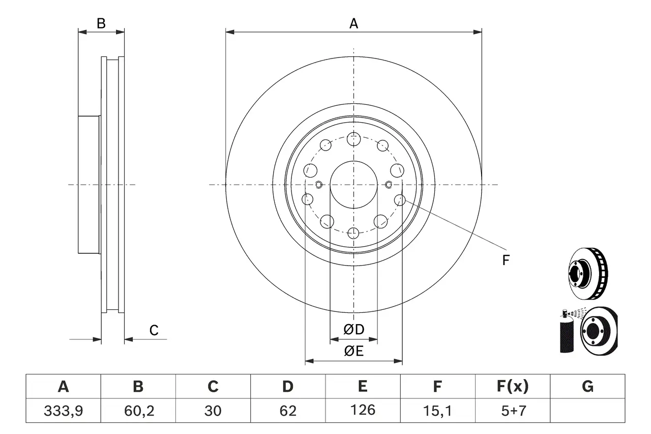 Bremsscheibe Vorderachse BOSCH 0 986 479 J03