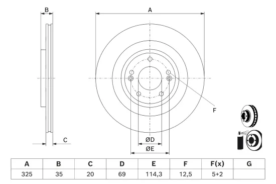 Bremsscheibe Hinterachse BOSCH 0 986 479 J23 Bild Bremsscheibe Hinterachse BOSCH 0 986 479 J23