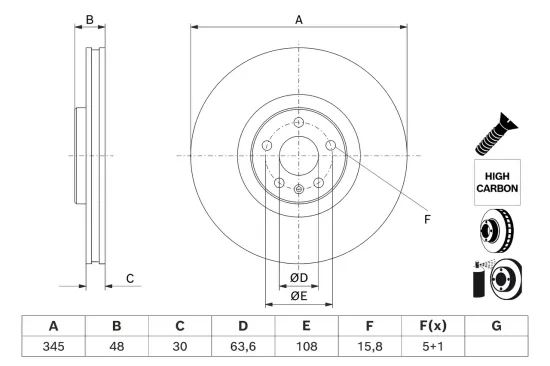 Bremsscheibe BOSCH 0 986 479 J42 Bild Bremsscheibe BOSCH 0 986 479 J42