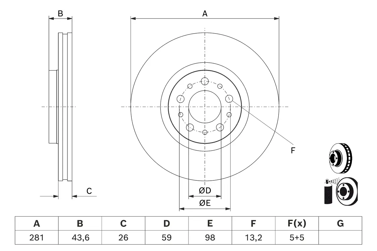 Bremsscheibe Vorderachse BOSCH 0 986 479 J45