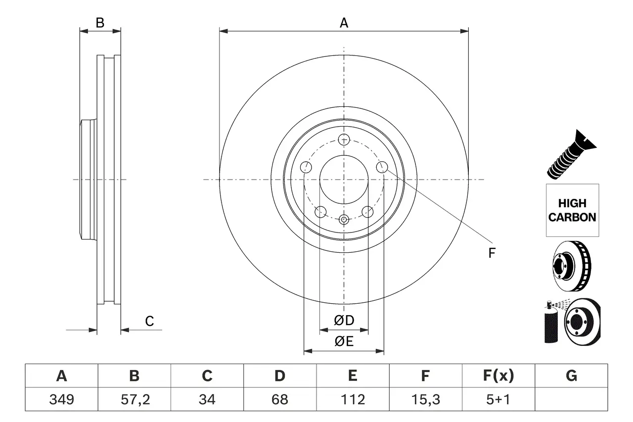 Bremsscheibe BOSCH 0 986 479 J94