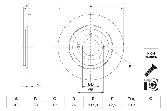 Bremsscheibe Hinterachse BOSCH 0 986 479 J97 Bild Bremsscheibe Hinterachse BOSCH 0 986 479 J97