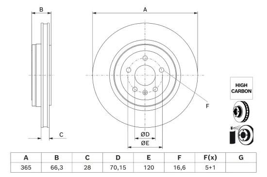 Bremsscheibe Hinterachse BOSCH 0 986 479 J99 Bild Bremsscheibe Hinterachse BOSCH 0 986 479 J99