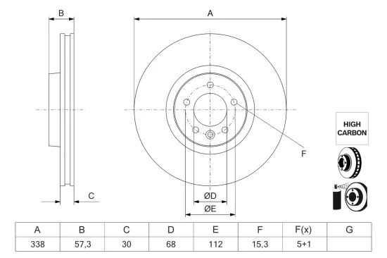 Bremsscheibe BOSCH 0 986 479 K03 Bild Bremsscheibe BOSCH 0 986 479 K03