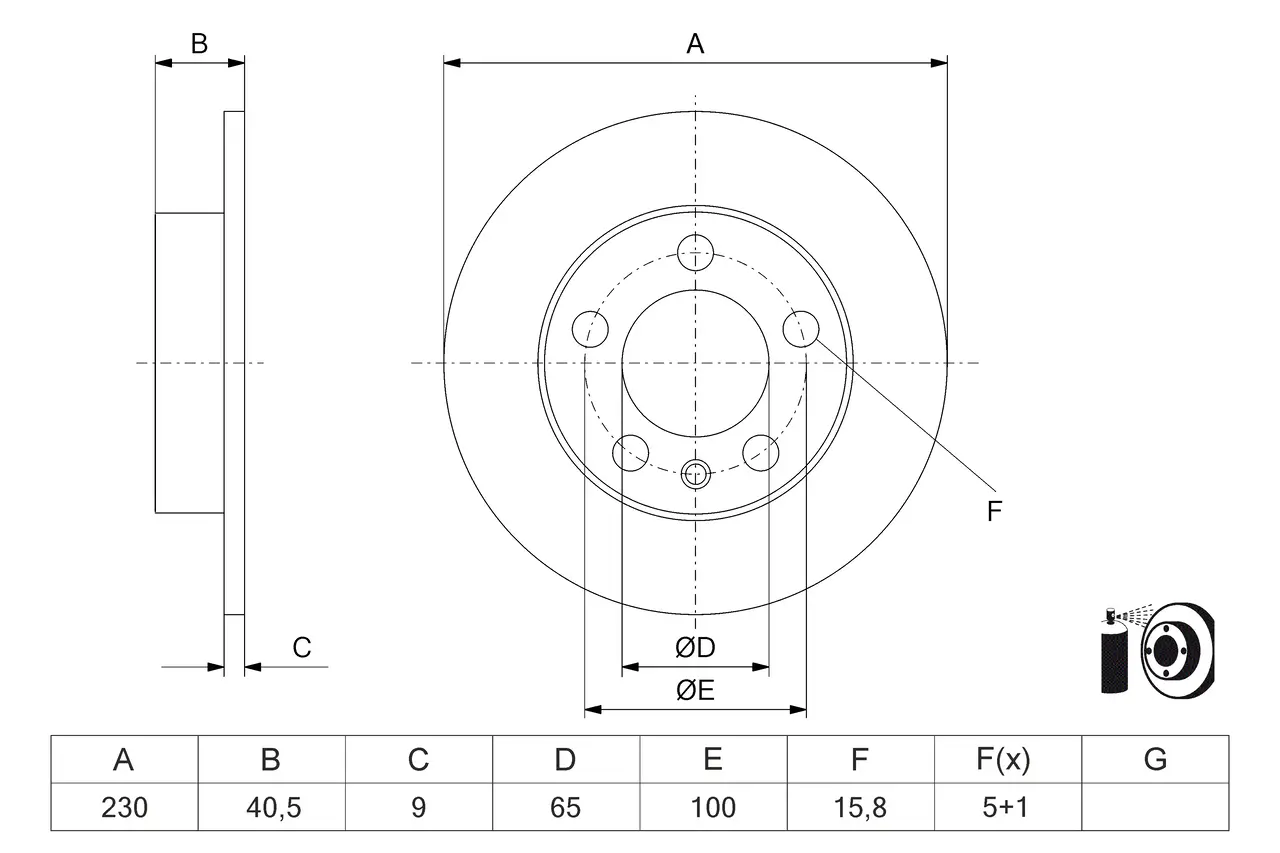 Bremsscheibe Hinterachse BOSCH 0 986 479 K55