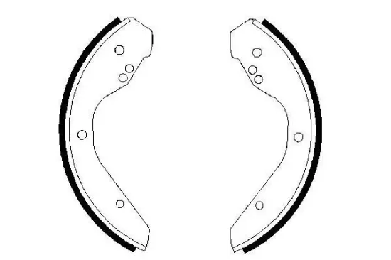 Bremsbackensatz Vorderachse BOSCH 0 986 487 386 Bild Bremsbackensatz Vorderachse BOSCH 0 986 487 386