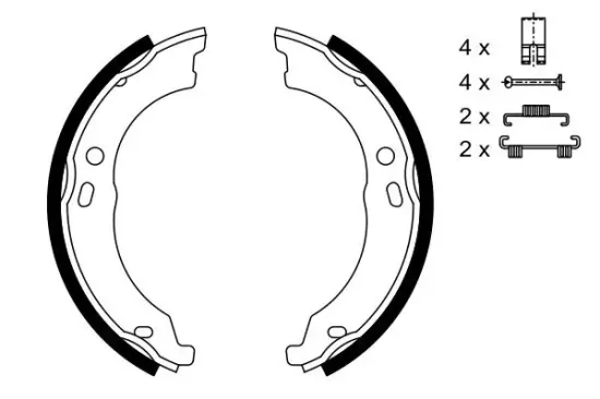Bremsbackensatz, Feststellbremse BOSCH 0 986 487 726 Bild Bremsbackensatz, Feststellbremse BOSCH 0 986 487 726