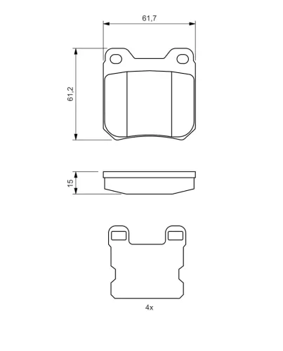 Bremsbelagsatz, Scheibenbremse Hinterachse BOSCH 0 986 490 500 Bild Bremsbelagsatz, Scheibenbremse Hinterachse BOSCH 0 986 490 500