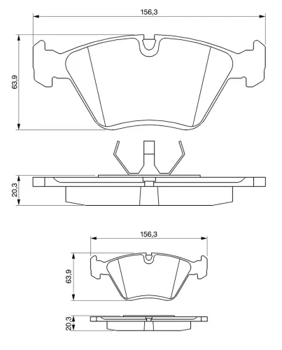 Bremsbelagsatz, Scheibenbremse Vorderachse BOSCH 0 986 490 640 Bild Bremsbelagsatz, Scheibenbremse Vorderachse BOSCH 0 986 490 640