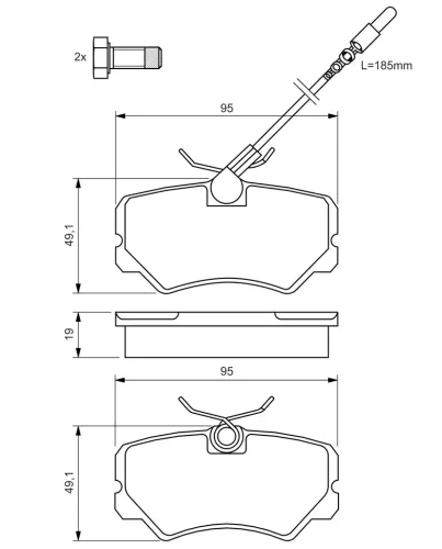 Bremsbelagsatz, Scheibenbremse Vorderachse BOSCH 0 986 492 090 Bild Bremsbelagsatz, Scheibenbremse Vorderachse BOSCH 0 986 492 090
