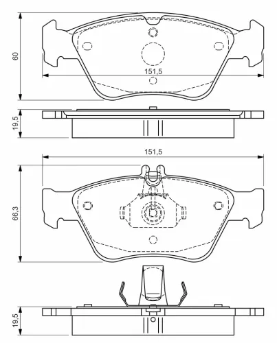 Bremsbelagsatz, Scheibenbremse BOSCH 0 986 494 002 Bild Bremsbelagsatz, Scheibenbremse BOSCH 0 986 494 002