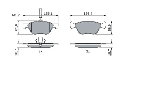 Bremsbelagsatz, Scheibenbremse BOSCH 0 986 494 004 Bild Bremsbelagsatz, Scheibenbremse BOSCH 0 986 494 004