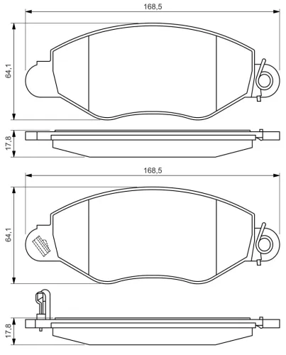 Bremsbelagsatz, Scheibenbremse Vorderachse BOSCH 0 986 494 037 Bild Bremsbelagsatz, Scheibenbremse Vorderachse BOSCH 0 986 494 037