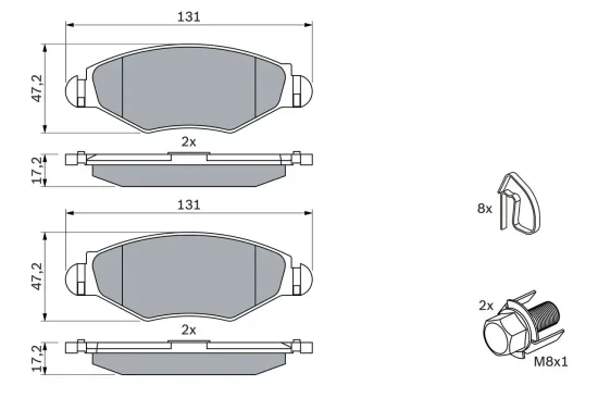 Bremsbelagsatz, Scheibenbremse BOSCH 0 986 494 039 Bild Bremsbelagsatz, Scheibenbremse BOSCH 0 986 494 039