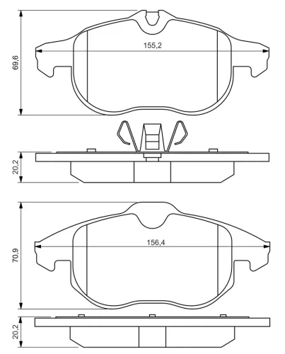 Bremsbelagsatz, Scheibenbremse BOSCH 0 986 494 044 Bild Bremsbelagsatz, Scheibenbremse BOSCH 0 986 494 044