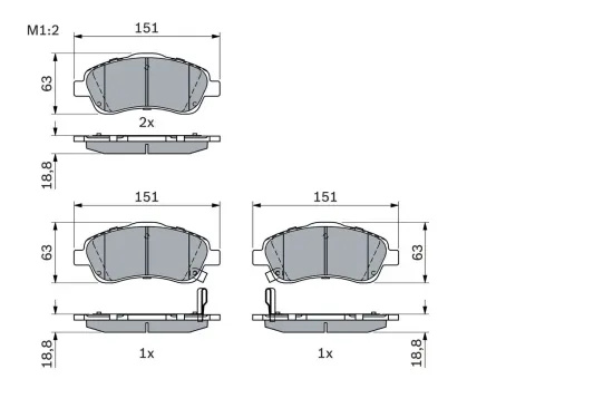 Bremsbelagsatz, Scheibenbremse BOSCH 0 986 494 054 Bild Bremsbelagsatz, Scheibenbremse BOSCH 0 986 494 054