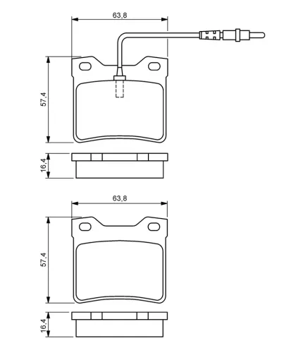 Bremsbelagsatz, Scheibenbremse BOSCH 0 986 494 055 Bild Bremsbelagsatz, Scheibenbremse BOSCH 0 986 494 055