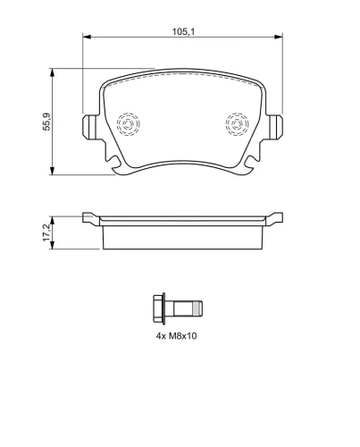 Bremsbelagsatz, Scheibenbremse BOSCH 0 986 494 062 Bild Bremsbelagsatz, Scheibenbremse BOSCH 0 986 494 062