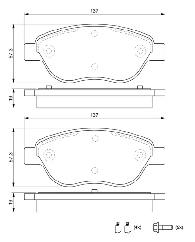 Bremsbelagsatz, Scheibenbremse Vorderachse BOSCH 0 986 494 074 Bild Bremsbelagsatz, Scheibenbremse Vorderachse BOSCH 0 986 494 074
