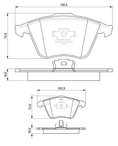 Bremsbelagsatz, Scheibenbremse Vorderachse BOSCH 0 986 494 077 Bild Bremsbelagsatz, Scheibenbremse Vorderachse BOSCH 0 986 494 077