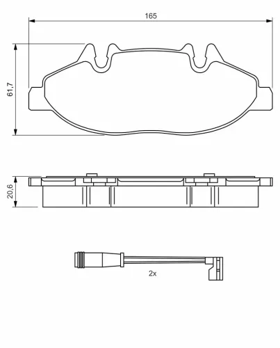 Bremsbelagsatz, Scheibenbremse Vorderachse BOSCH 0 986 494 081 Bild Bremsbelagsatz, Scheibenbremse Vorderachse BOSCH 0 986 494 081