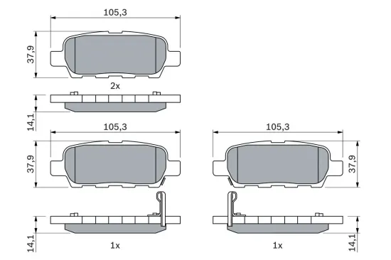 Bremsbelagsatz, Scheibenbremse BOSCH 0 986 494 090 Bild Bremsbelagsatz, Scheibenbremse BOSCH 0 986 494 090