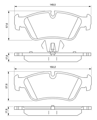 Bremsbelagsatz, Scheibenbremse Vorderachse BOSCH 0 986 494 096 Bild Bremsbelagsatz, Scheibenbremse Vorderachse BOSCH 0 986 494 096