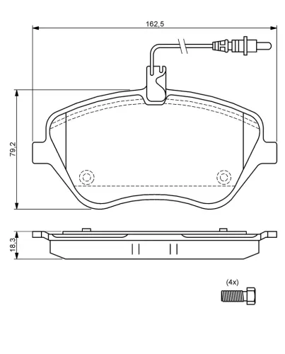 Bremsbelagsatz, Scheibenbremse BOSCH 0 986 494 098 Bild Bremsbelagsatz, Scheibenbremse BOSCH 0 986 494 098
