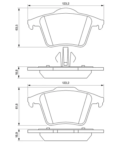 Bremsbelagsatz, Scheibenbremse Hinterachse BOSCH 0 986 494 102 Bild Bremsbelagsatz, Scheibenbremse Hinterachse BOSCH 0 986 494 102