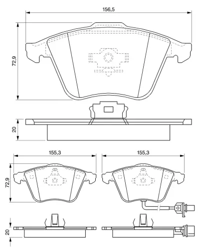 Bremsbelagsatz, Scheibenbremse BOSCH 0 986 494 103 Bild Bremsbelagsatz, Scheibenbremse BOSCH 0 986 494 103