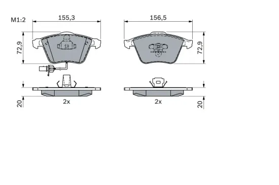 Bremsbelagsatz, Scheibenbremse BOSCH 0 986 494 104 Bild Bremsbelagsatz, Scheibenbremse BOSCH 0 986 494 104