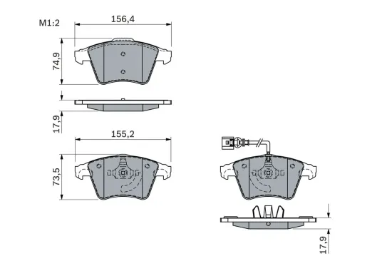 Bremsbelagsatz, Scheibenbremse BOSCH 0 986 494 107 Bild Bremsbelagsatz, Scheibenbremse BOSCH 0 986 494 107