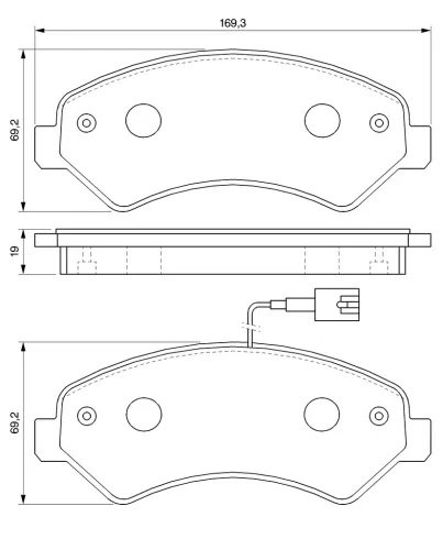 Bremsbelagsatz, Scheibenbremse Vorderachse BOSCH 0 986 494 109 Bild Bremsbelagsatz, Scheibenbremse Vorderachse BOSCH 0 986 494 109