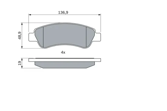 Bremsbelagsatz, Scheibenbremse BOSCH 0 986 494 110 Bild Bremsbelagsatz, Scheibenbremse BOSCH 0 986 494 110