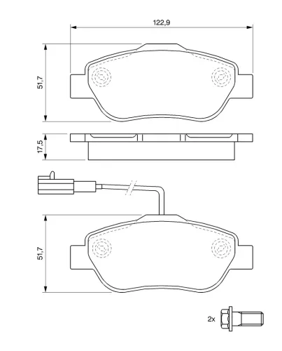 Bremsbelagsatz, Scheibenbremse BOSCH 0 986 494 114 Bild Bremsbelagsatz, Scheibenbremse BOSCH 0 986 494 114