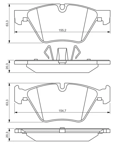 Bremsbelagsatz, Scheibenbremse Vorderachse BOSCH 0 986 494 117 Bild Bremsbelagsatz, Scheibenbremse Vorderachse BOSCH 0 986 494 117