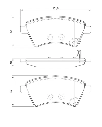 Bremsbelagsatz, Scheibenbremse Vorderachse BOSCH 0 986 494 129 Bild Bremsbelagsatz, Scheibenbremse Vorderachse BOSCH 0 986 494 129