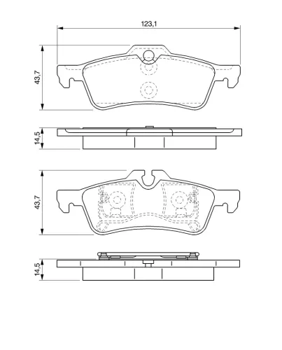 Bremsbelagsatz, Scheibenbremse Hinterachse BOSCH 0 986 494 130 Bild Bremsbelagsatz, Scheibenbremse Hinterachse BOSCH 0 986 494 130