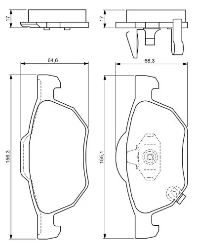 Bremsbelagsatz, Scheibenbremse Vorderachse BOSCH 0 986 494 135 Bild Bremsbelagsatz, Scheibenbremse Vorderachse BOSCH 0 986 494 135
