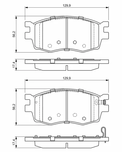 Bremsbelagsatz, Scheibenbremse Vorderachse BOSCH 0 986 494 139 Bild Bremsbelagsatz, Scheibenbremse Vorderachse BOSCH 0 986 494 139