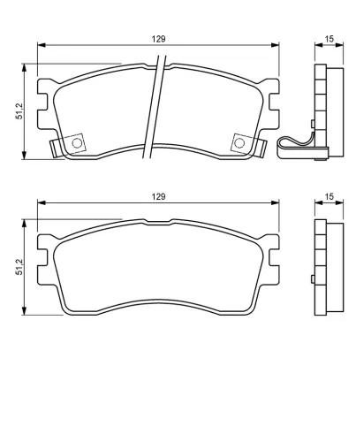 Bremsbelagsatz, Scheibenbremse Vorderachse BOSCH 0 986 494 144 Bild Bremsbelagsatz, Scheibenbremse Vorderachse BOSCH 0 986 494 144