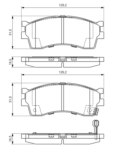 Bremsbelagsatz, Scheibenbremse Vorderachse BOSCH 0 986 494 146 Bild Bremsbelagsatz, Scheibenbremse Vorderachse BOSCH 0 986 494 146