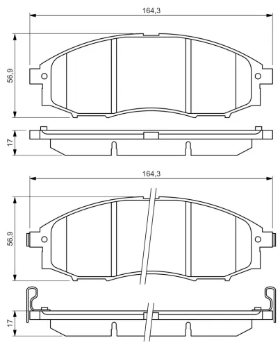 Bremsbelagsatz, Scheibenbremse BOSCH 0 986 494 152 Bild Bremsbelagsatz, Scheibenbremse BOSCH 0 986 494 152